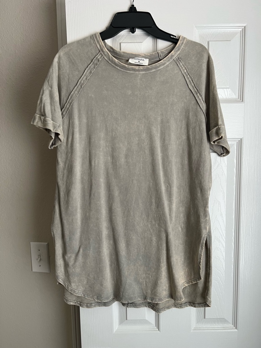 Zenana Outfitters Men’s Short Sleeve Crewneck Shirt in Faded Taupe